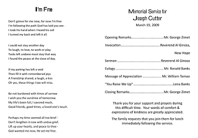 Funeral Program Card Template