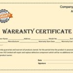Guarantee Warranty Certificate Template