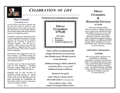 Memorial Obituary Card Brochure