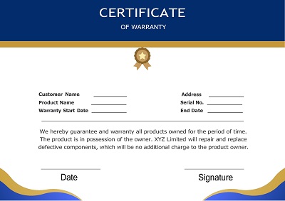 Modern Warranty Certificate Template
