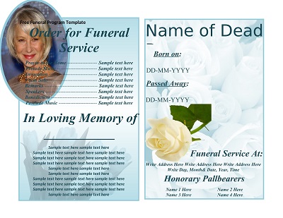 Printable Obituary Brochure Template