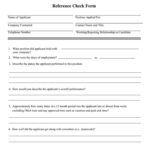 Printable Reference Check Form Template