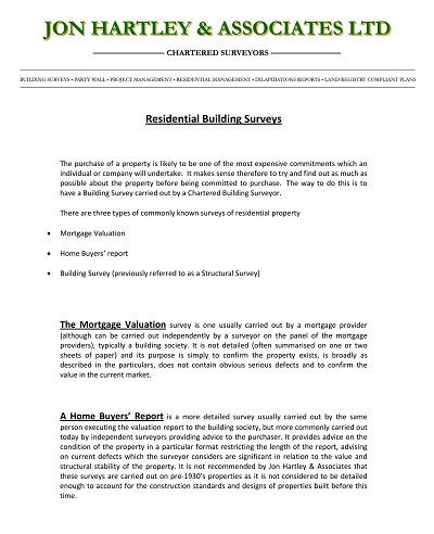 Printable Residential Building Survey Template