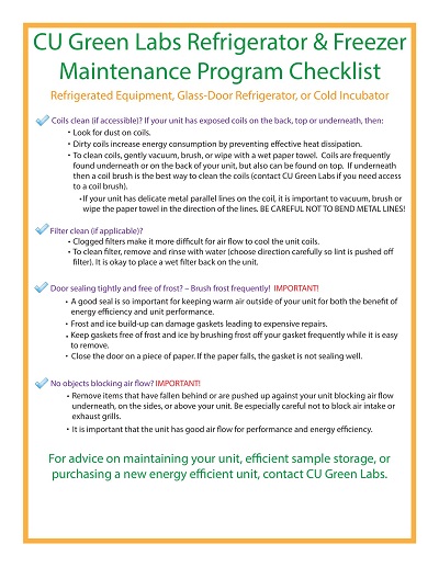 Refrigerated Equipment Checklist Template