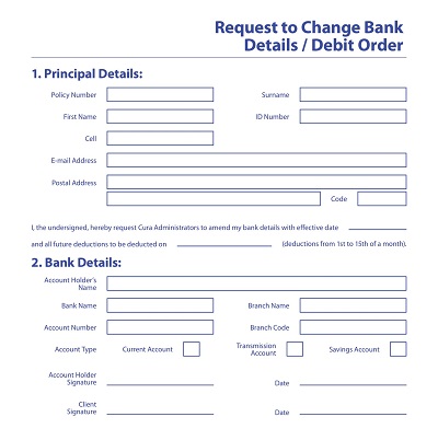 Request to Change Bank Order Form