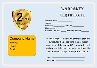 Sample Warranty Certificate Template