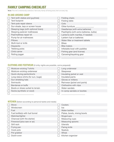60 Free Simple Camping Checklist Templates PDF Word ExcelSHE