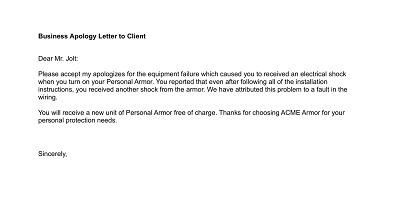 Apology Letter to Client Template