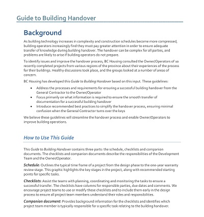 Building Handover Construction Deficiencies Checklist