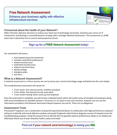 Editable Network Assessment Template