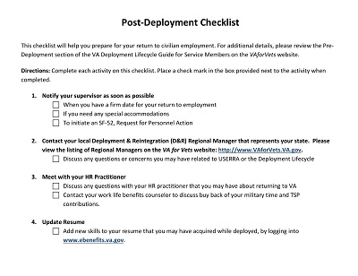 Post-Deployment Checklist Template