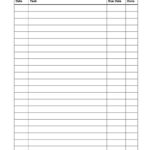 Printable Work Checklist Template