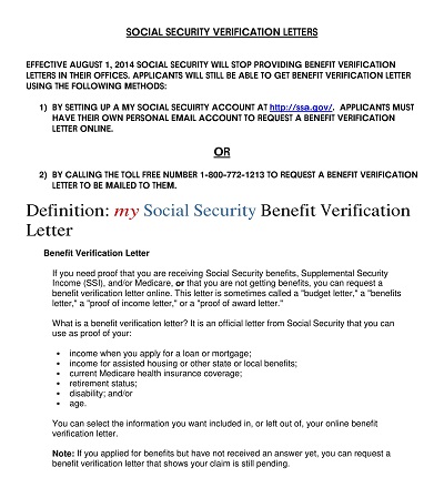 Proof of Income Letter Social Security Template