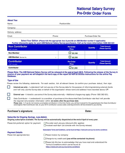 Salary Survey Form Template PDF