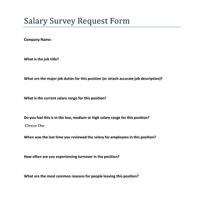 Salary Survey Request Form Template