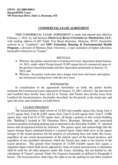Basic Commercial Lease Agreement Template
