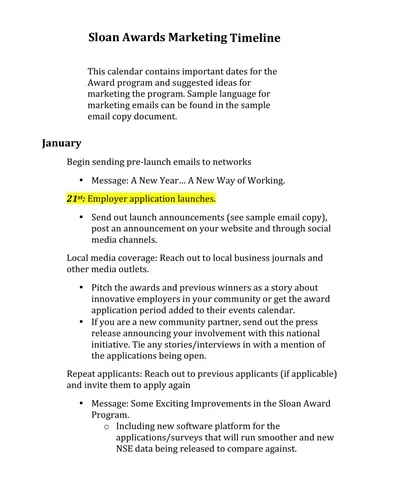 Marketing Project Timeline Template